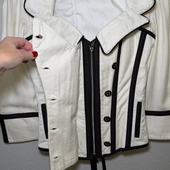 NWT CORSET STORY Steampunk Double Breasted Corset Jacket Ivory Sz 26" - Picture 8 of 16